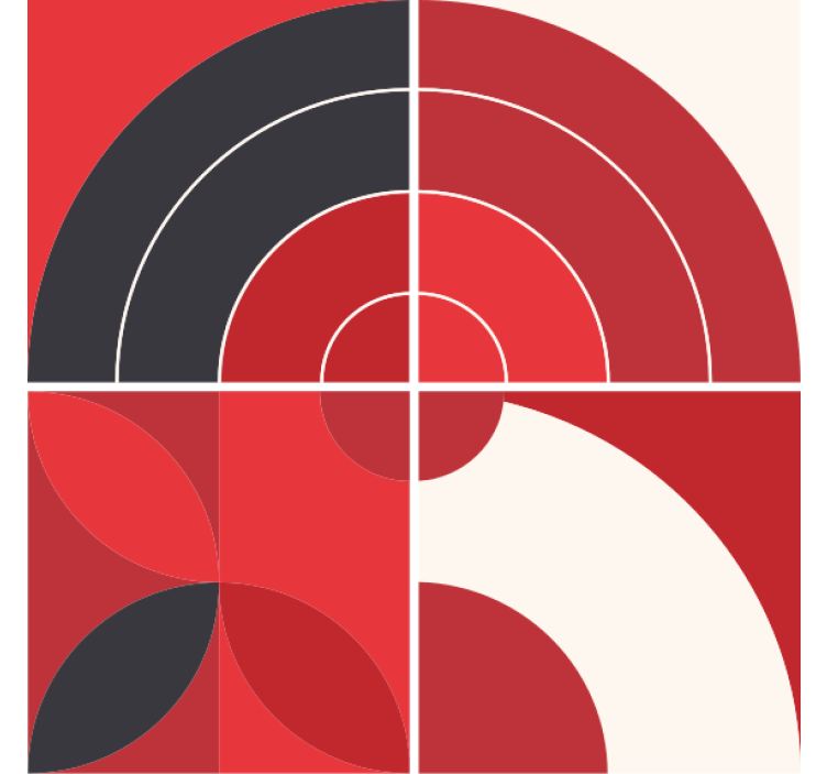 Rød geometrisk kunst underlag moderne - Tenstickers