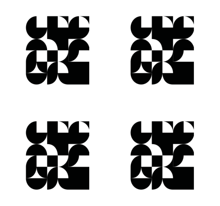 Underlag moderne geometriske monokrome mønstre - Tenstickers