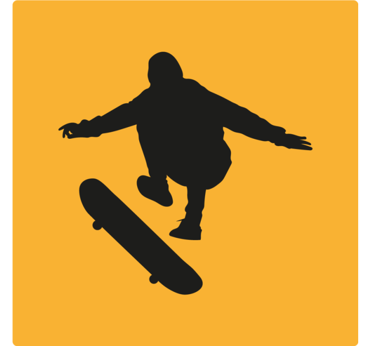 Vintage underlag skaterfigur silhuett - Tenstickers