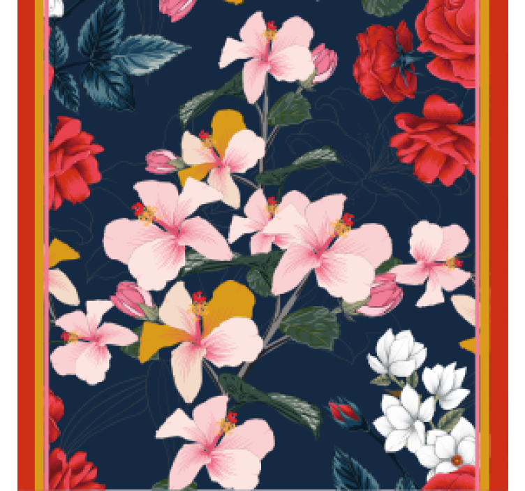 Floral tropisk mønster underlag nerdete - Tenstickers