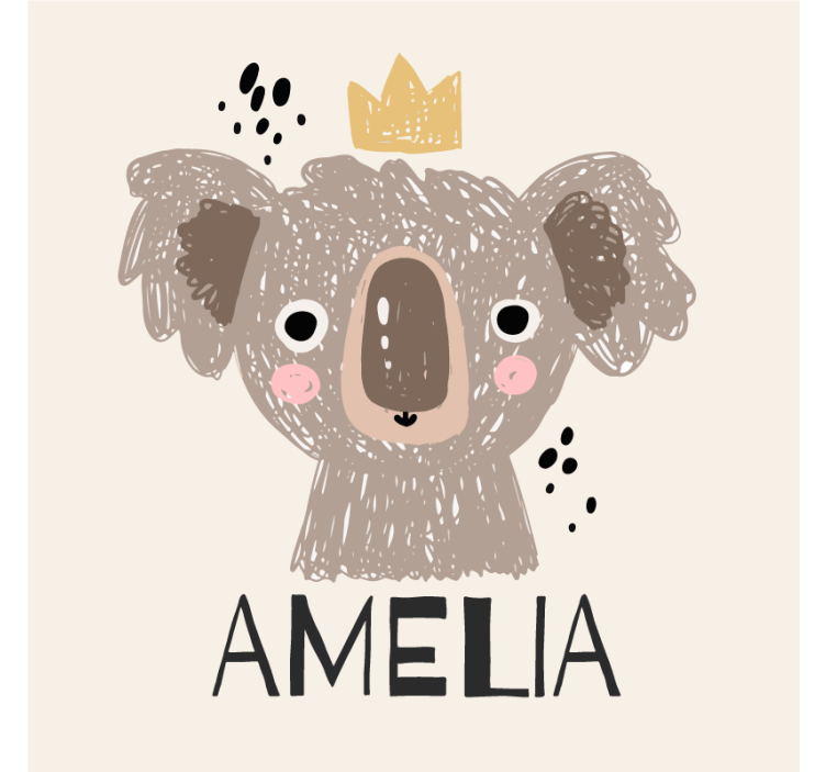 Koala og personlig tekst underlag tilpasset - Tenstickers