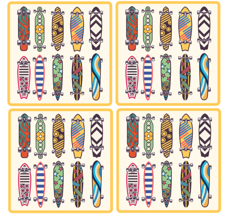 Fargerike skateboardmønstre underlag nerdete - Tenstickers