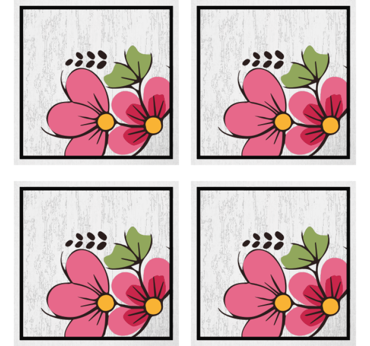 Rosa halvblomster underlag moderne - Tenstickers