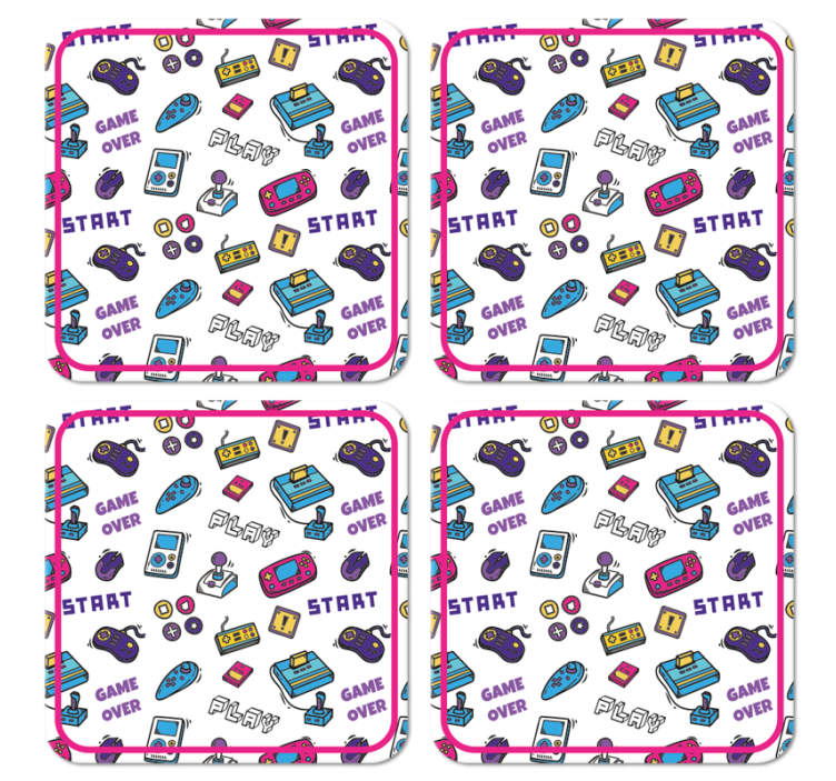 Retro spill over symboler underlag nerdete - Tenstickers