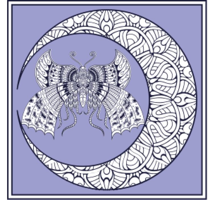 Underlag nerdete med komplekst sommerfugl-emblem - Tenstickers