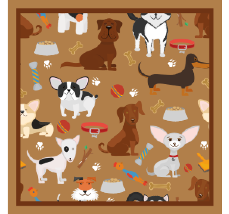 Moderne underlag med lekne hundeillustrasjoner - Tenstickers