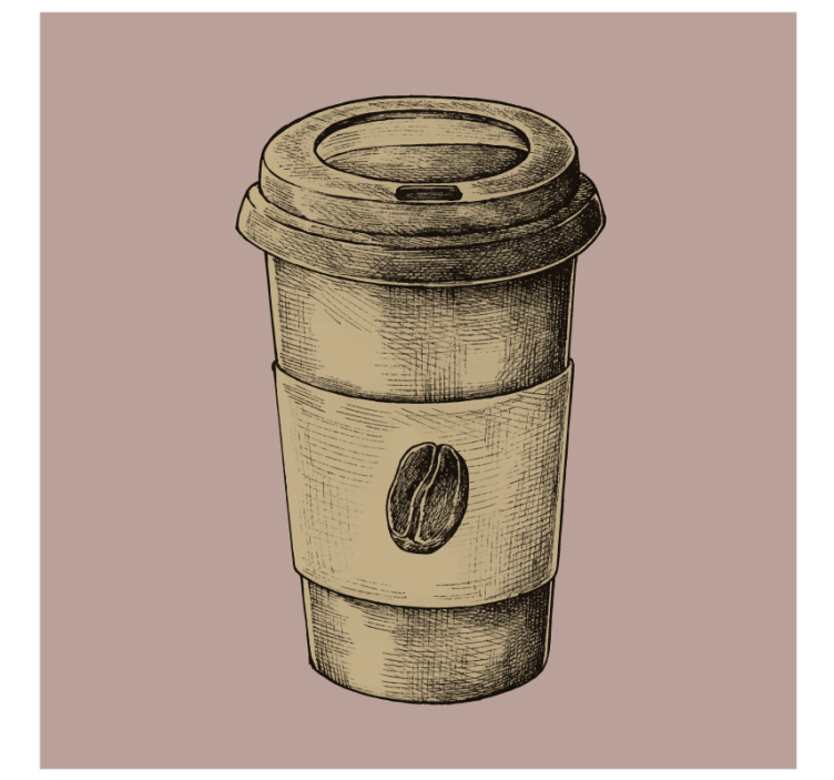 Vintage underlag illustrert kaffekopp - Tenstickers