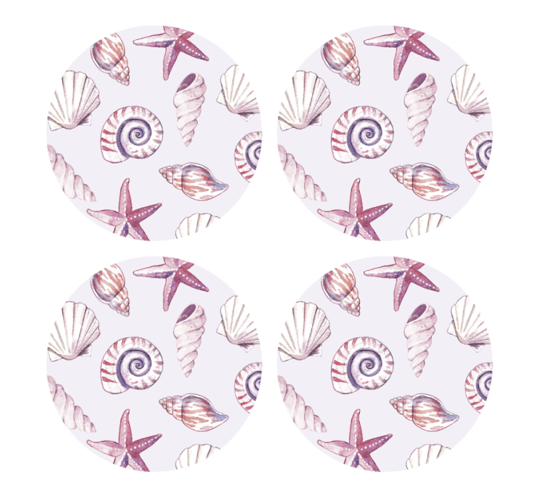 Seashells and starfish patterns underlag nerdete - Tenstickers