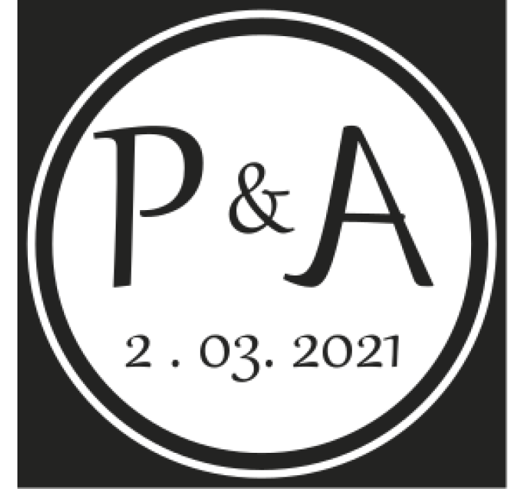 Underlag tilpasset monograminitialer paring - Tenstickers