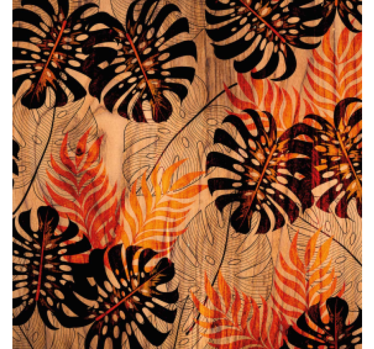 Underlag med tropisk bladverk mønster - Tenstickers