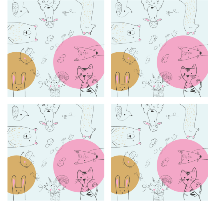 Underlag nerdete med fantasifulle dyreillustrasjoner - Tenstickers