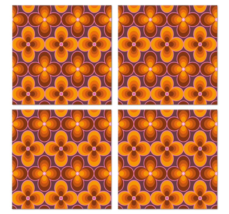 Blomst retro groovy mønster vintage underlag - Tenstickers