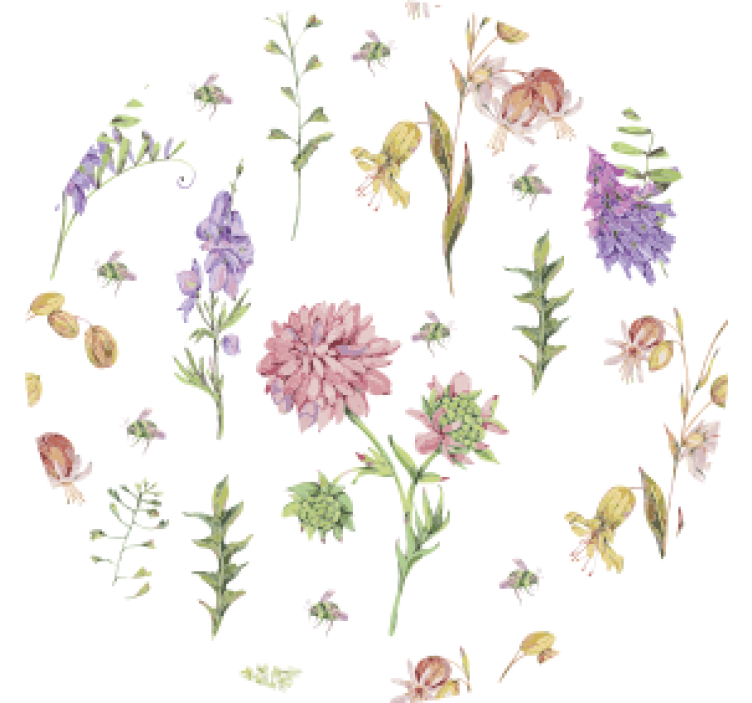 Flerfargede minimalistiske villblomster underlag moderne - Tenstickers