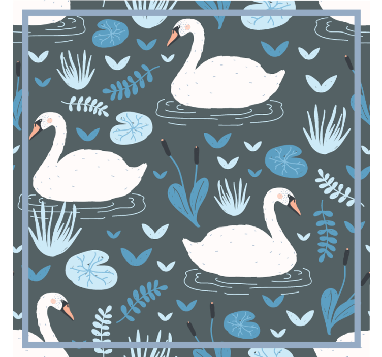 Elegant hvitt svanemønster underlag moderne - Tenstickers