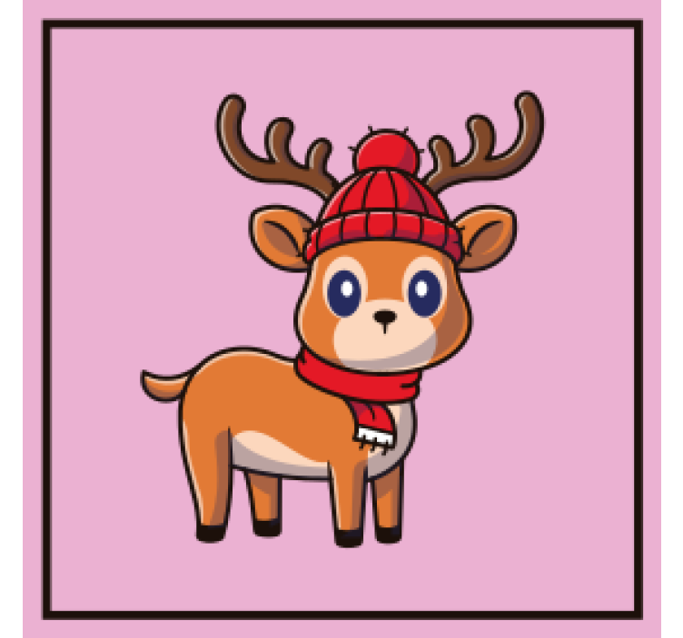 Halloween underlag søt reinsdyr med skjerf - Tenstickers