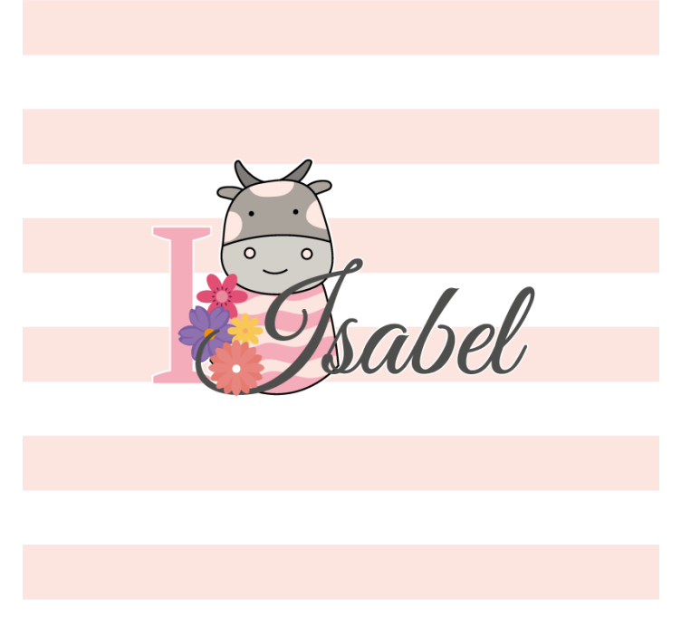 Underlag tilpasset blomstrete kuedesign - Tenstickers