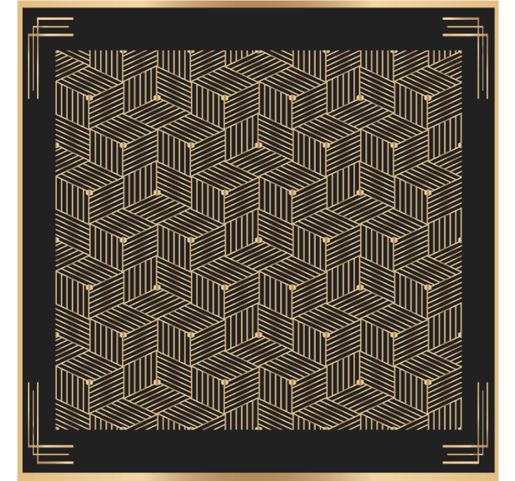 Underlag med geometrisk bladmotiv - Tenstickers