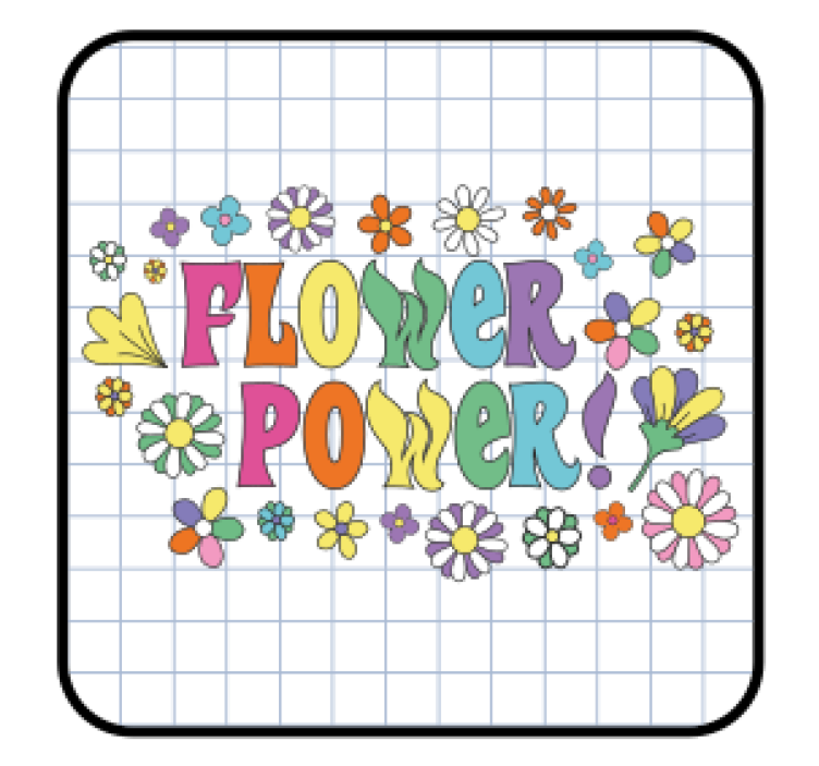 Underlag nerdete fargerik blomster typografi - Tenstickers