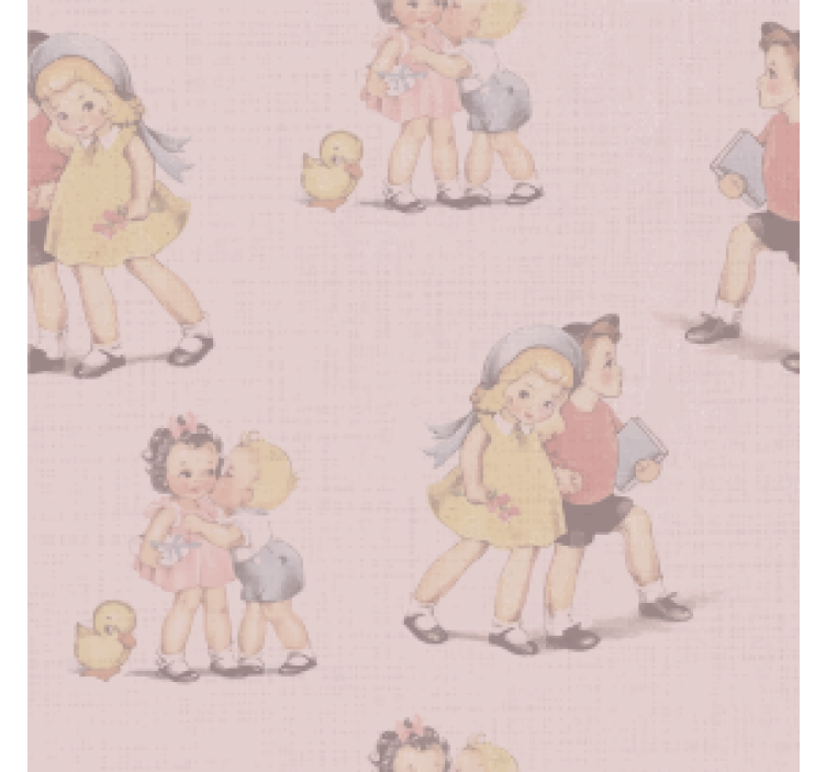 Vintage underlag med lekne barneillustrasjoner - Tenstickers