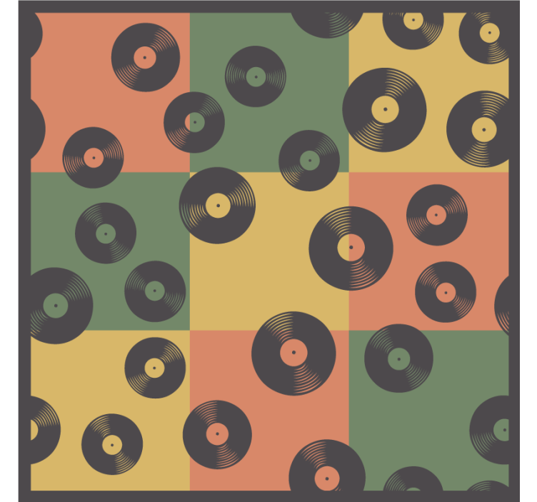 Underlag nerdete vinylplatemønster - Tenstickers