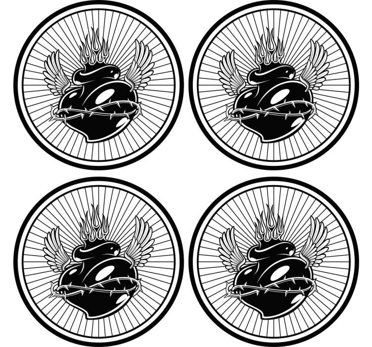 Underlag nerdete med vingehjerte og torner - Tenstickers