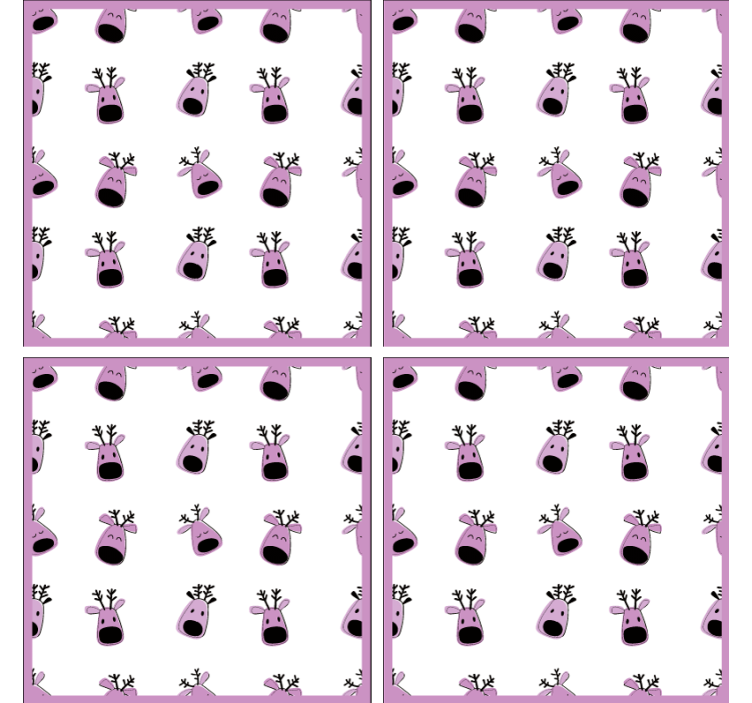 Rosa hjort julemønster underlag jul - Tenstickers