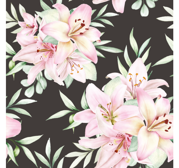 Botanisk arrangement med liljer underlag nerdete - Tenstickers