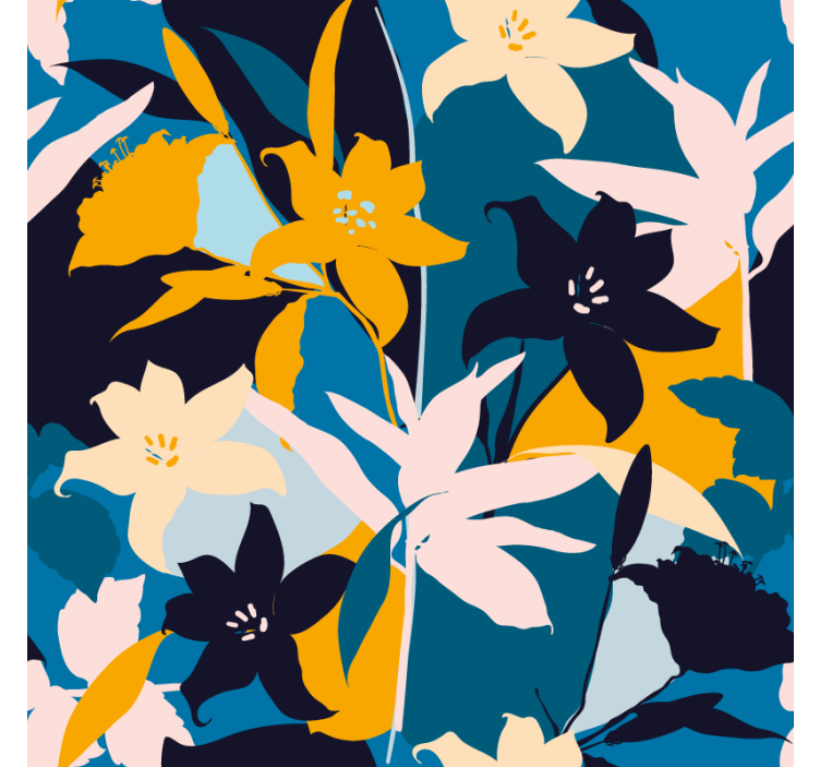 Underlag moderne med livlig blomsterdesign - Tenstickers