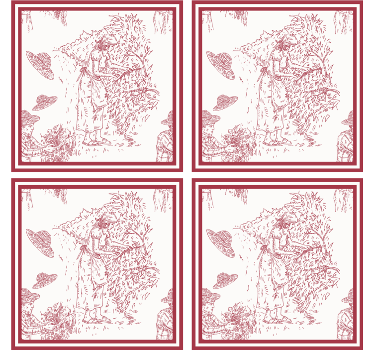 Vintage underlag med rustikk sceneillustrasjon - Tenstickers