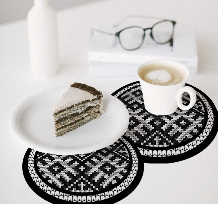 Underlag strikket mønster coaster - Tenstickers