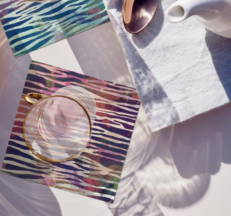 Abstrakt sebra tekstur sebra coaster - Tenstickers