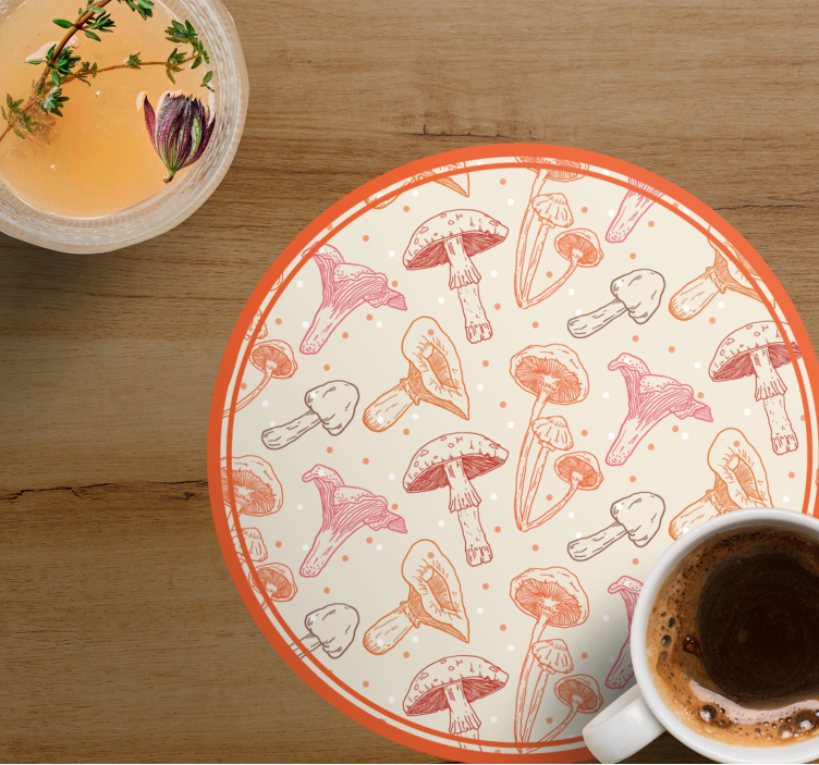 Akvarell sopp mønster underlag moderne - Tenstickers