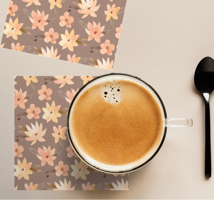 Aquarella blomster pastellfarger flere glassbrikke - Tenstickers