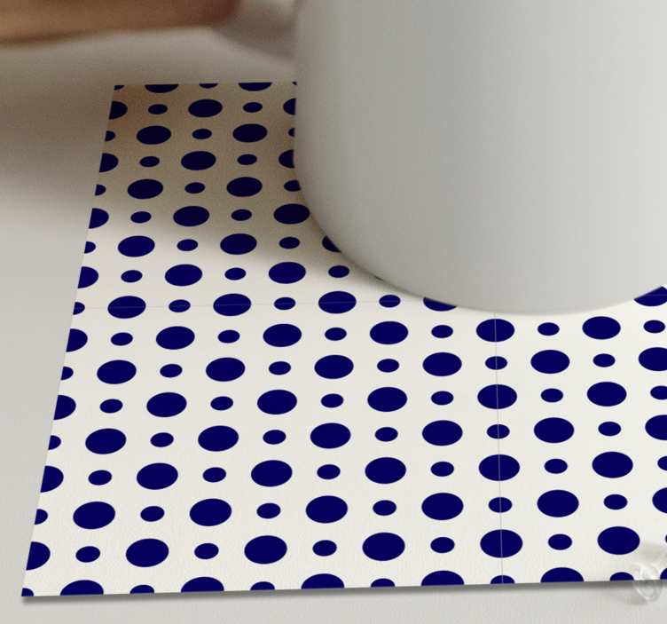 Blå hvite sirkler mønster moderne coasters - Tenstickers
