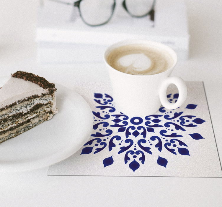 Blå runde klassiske flisebaner - Tenstickers