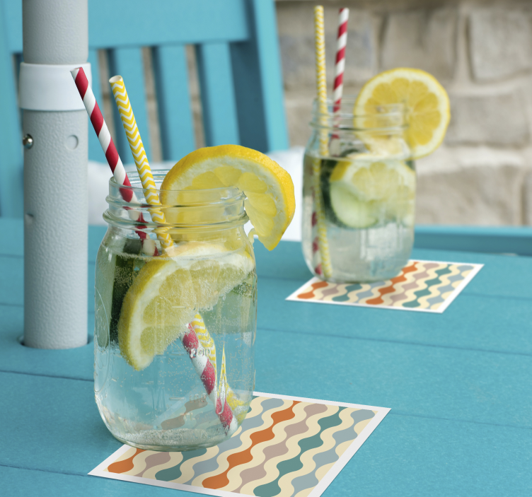 Bølgete flerfarget mønster vintage underlag - Tenstickers