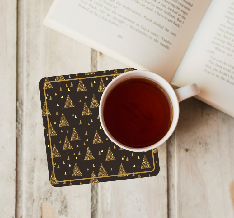 Elegante gylne juletrær underlag jul - Tenstickers