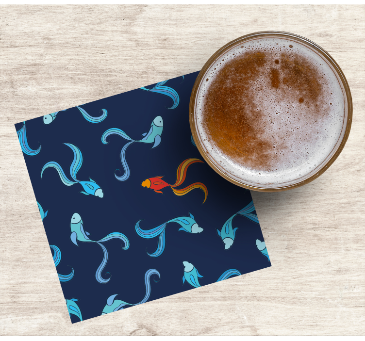 En av tusen oransje fisker underlag moderne - Tenstickers