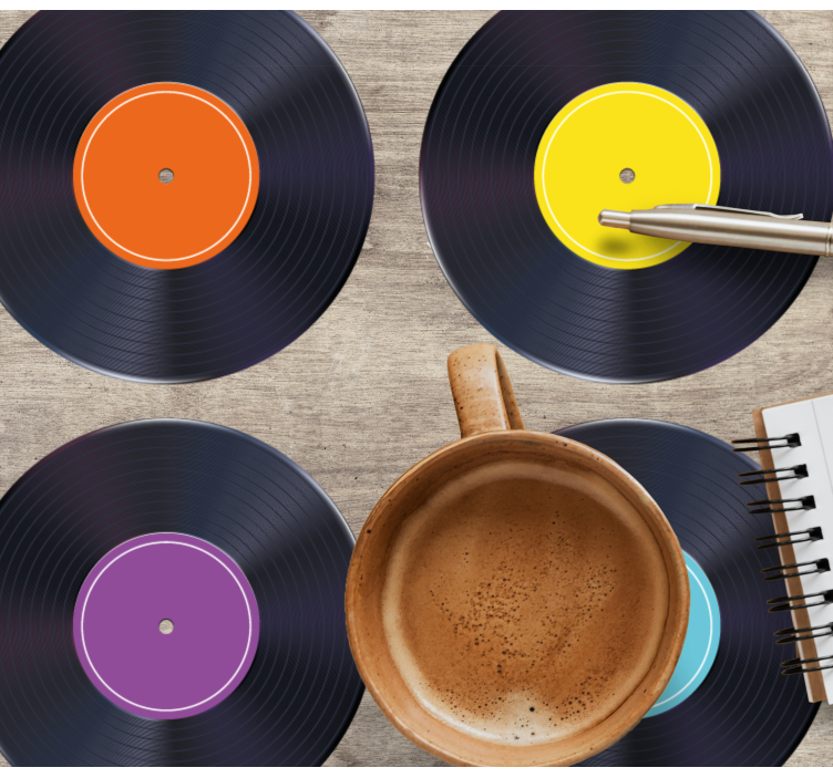 Fargerik lp plate moderne coaster - Tenstickers