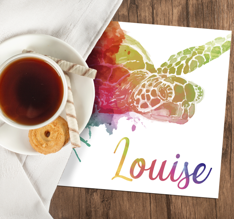 Fargerik skilpadde-dalbane med navn - Tenstickers