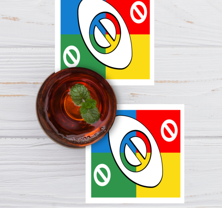 Flerfarget stopp unokort med fire deler underlag nerdete - Tenstickers