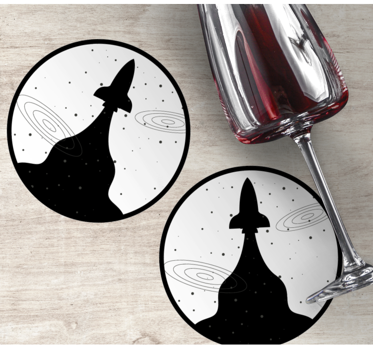 Flygende rakettdesign underlag moderne - Tenstickers