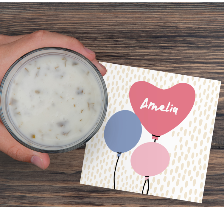 Glade b-dagers balonger med navn flere glassbrikke - Tenstickers