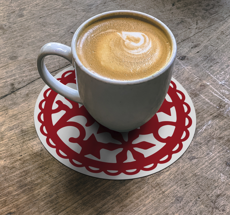 Jul snøfnugg vintage coaster - Tenstickers