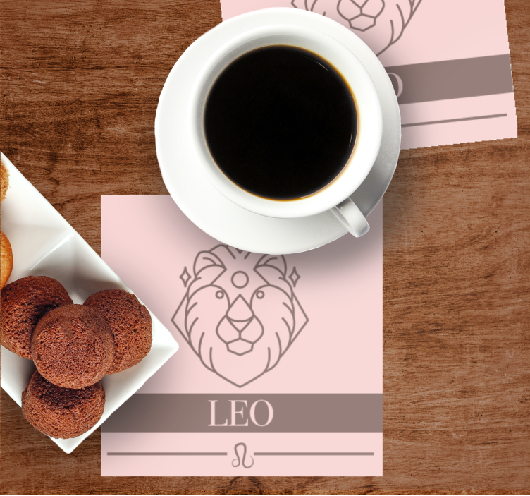 Leo rosa kort stjernetegn design underlag moderne - Tenstickers