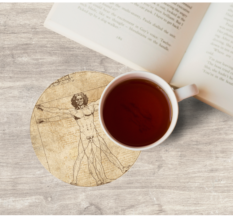 Leonardo da vinci art vintage coaster - Tenstickers