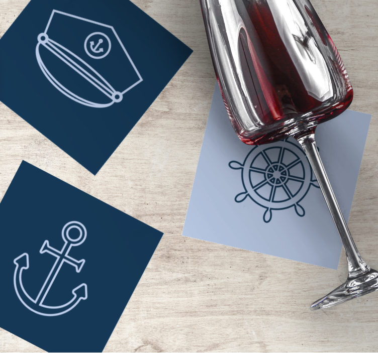 Marine symboler fliser flere glassbrikke - Tenstickers