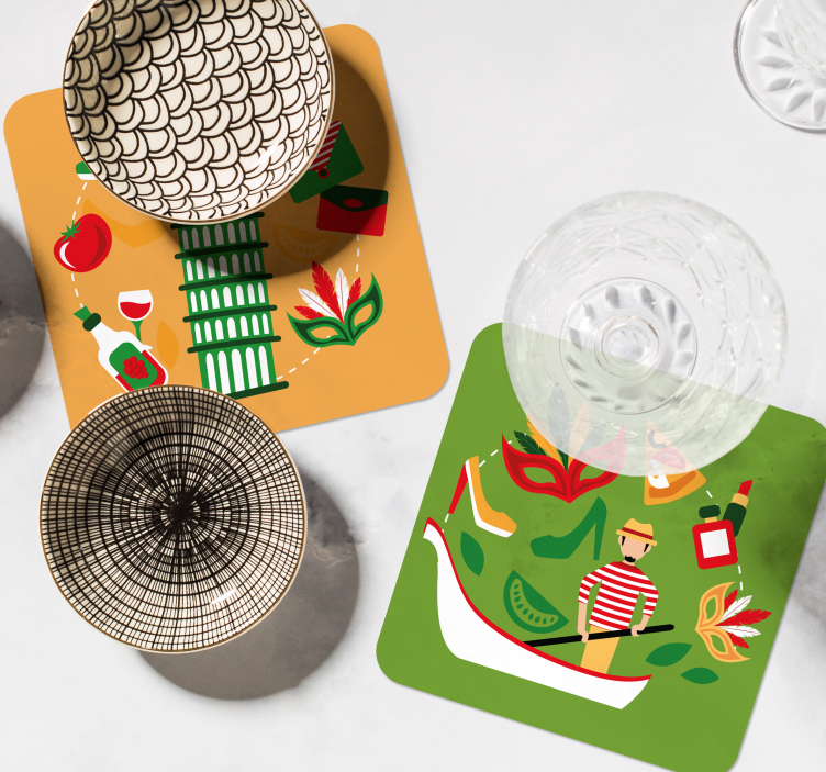 Mest kjente ikoner av italia flere glassbrikke - Tenstickers