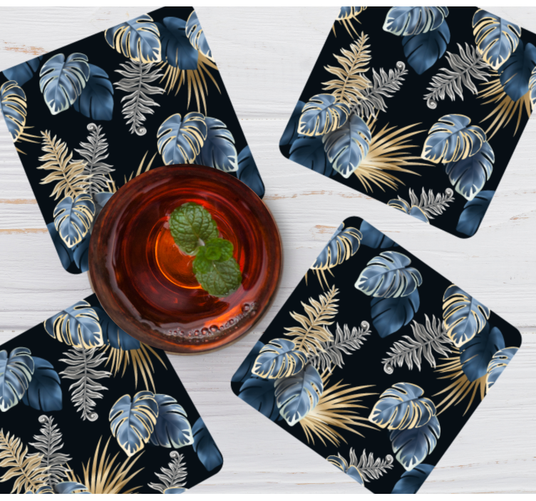 Monstera blader og palmer. Flere glassbrikke - Tenstickers