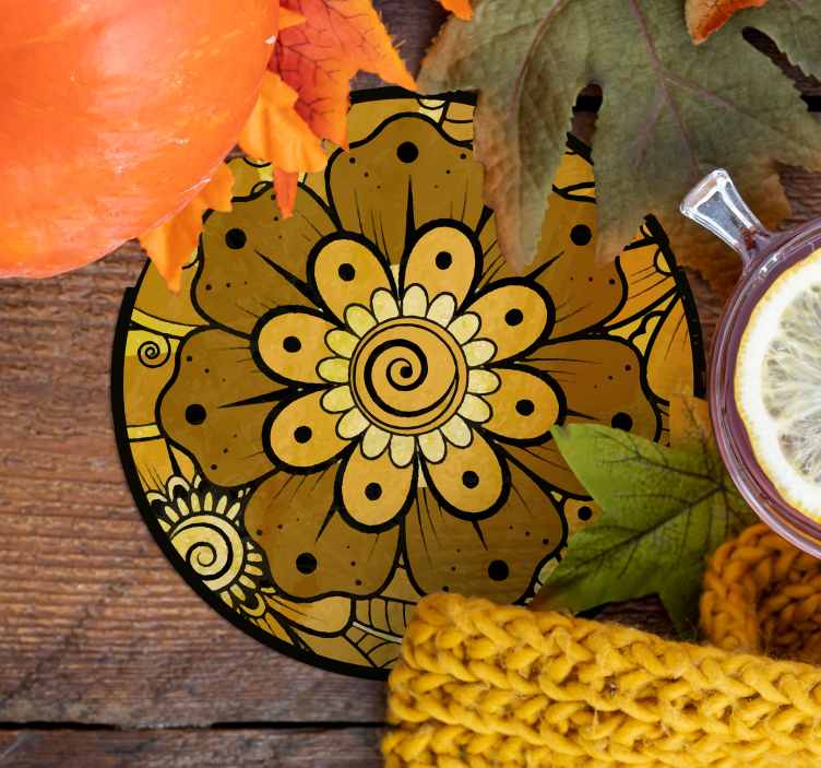 Paisley indisk stil drink coaster - Tenstickers